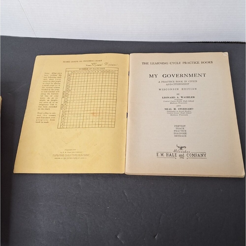 The Learning Cycle Practice Books My Government 1936 E.M. Hale and Company - Picture 2 of 11